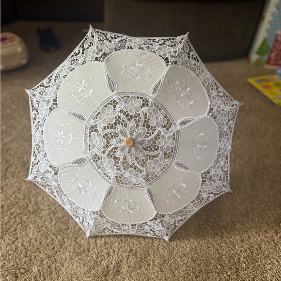 Handmade Other - Elegant Lace Parasol 17in